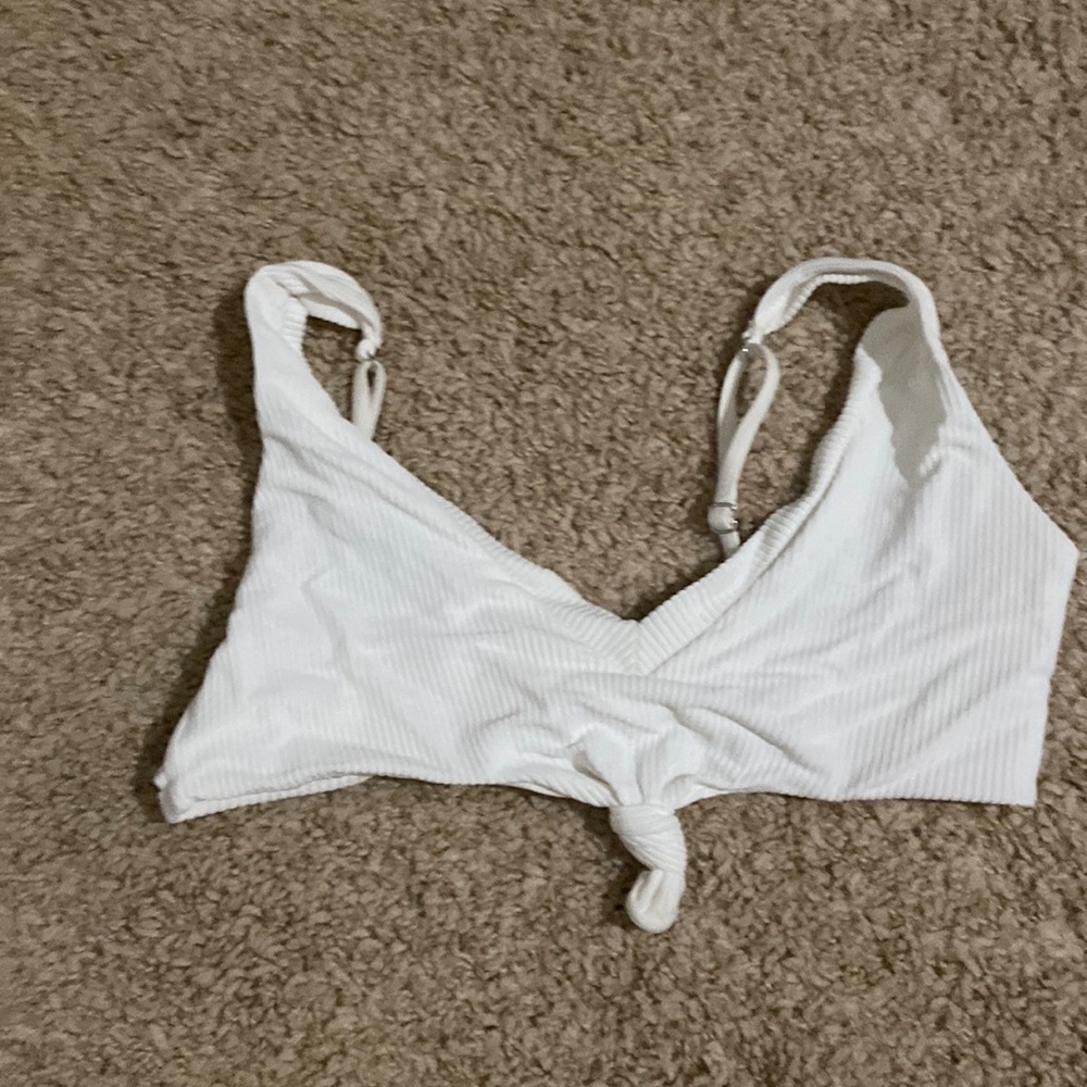 White AUSTIN knotted bikini top